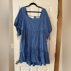 Pilcro Square-Neck Textured Babydoll Dress